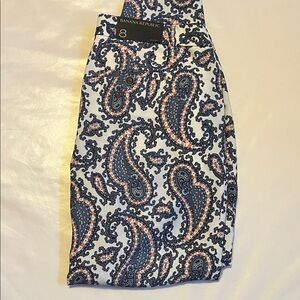 Banana Republic Avery crepe crop Pants - periwinkle and White